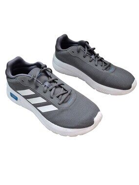 Adidas Sneakers Cloudfoam Comfort Running Shoes Grey White Lace Up Mens 9.5